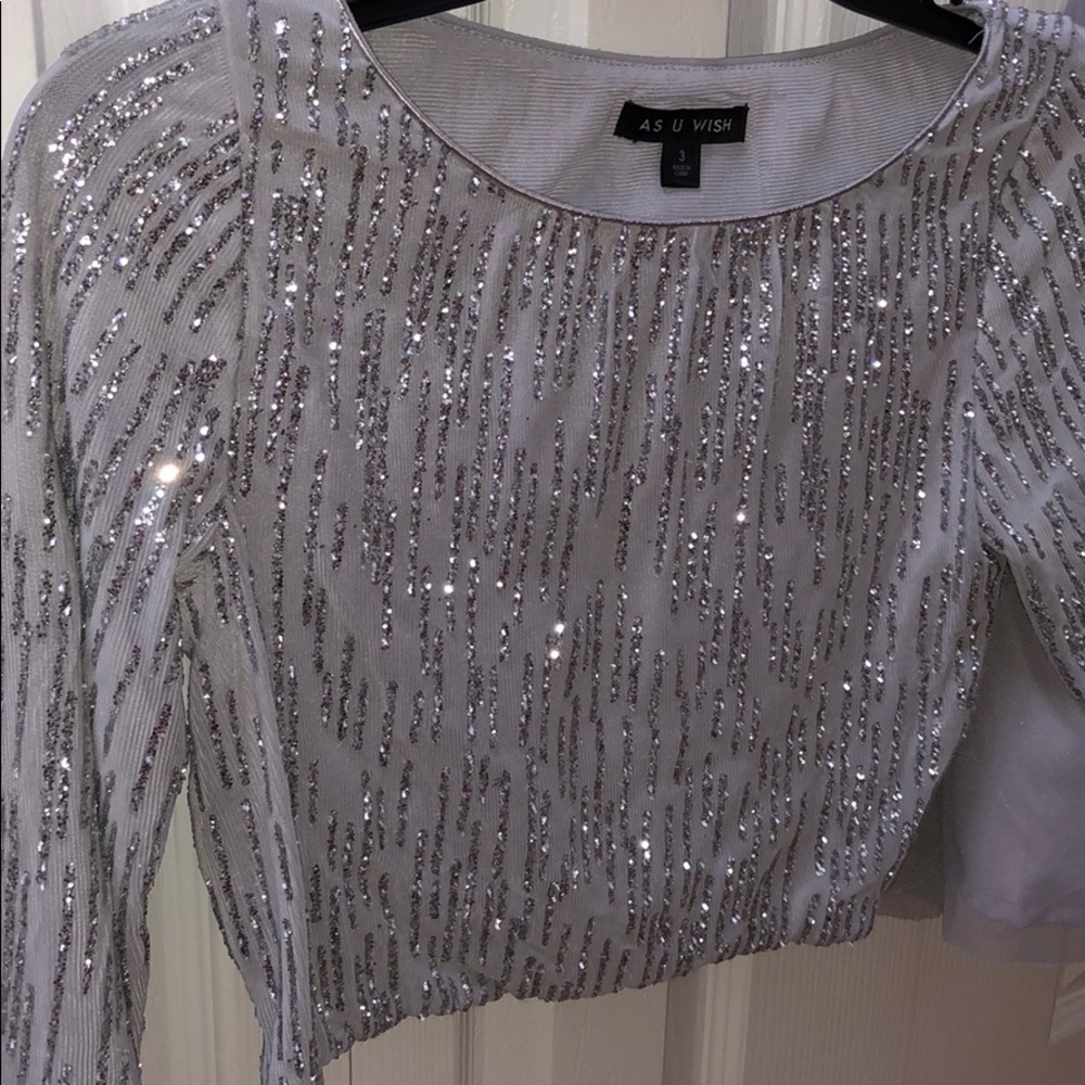 AS U WISH 2-piece silver mini dress